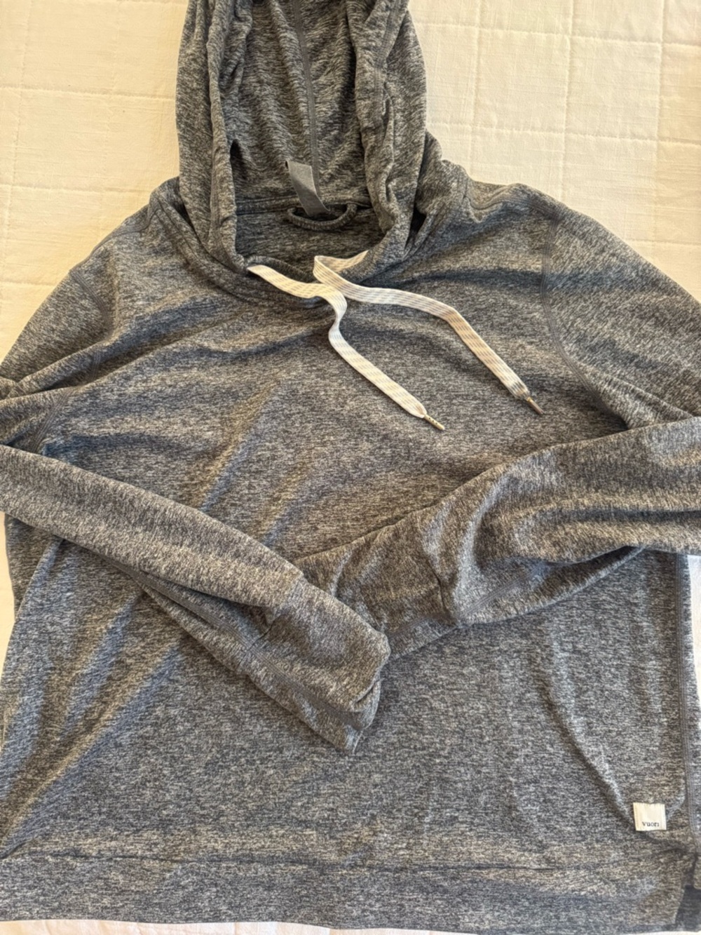 Vuori Heather Gray Lightweight Hooded Pullover